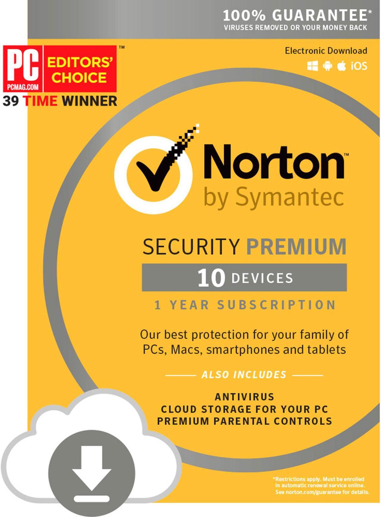 Main image of Symantec Norton Security with Antivirus Premium - 10 Devices - Download