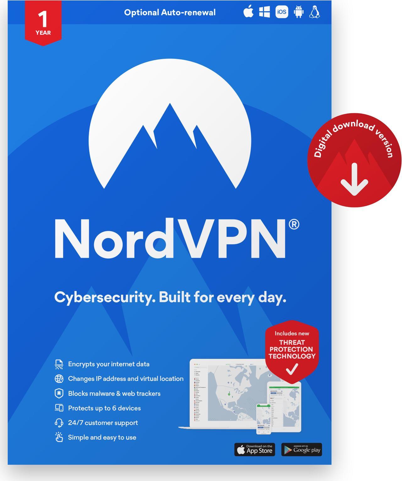 NordVPN Internet Privacy for Windows/MacOS/Android/iOS - 10 Devices 12 month VPN Subscription