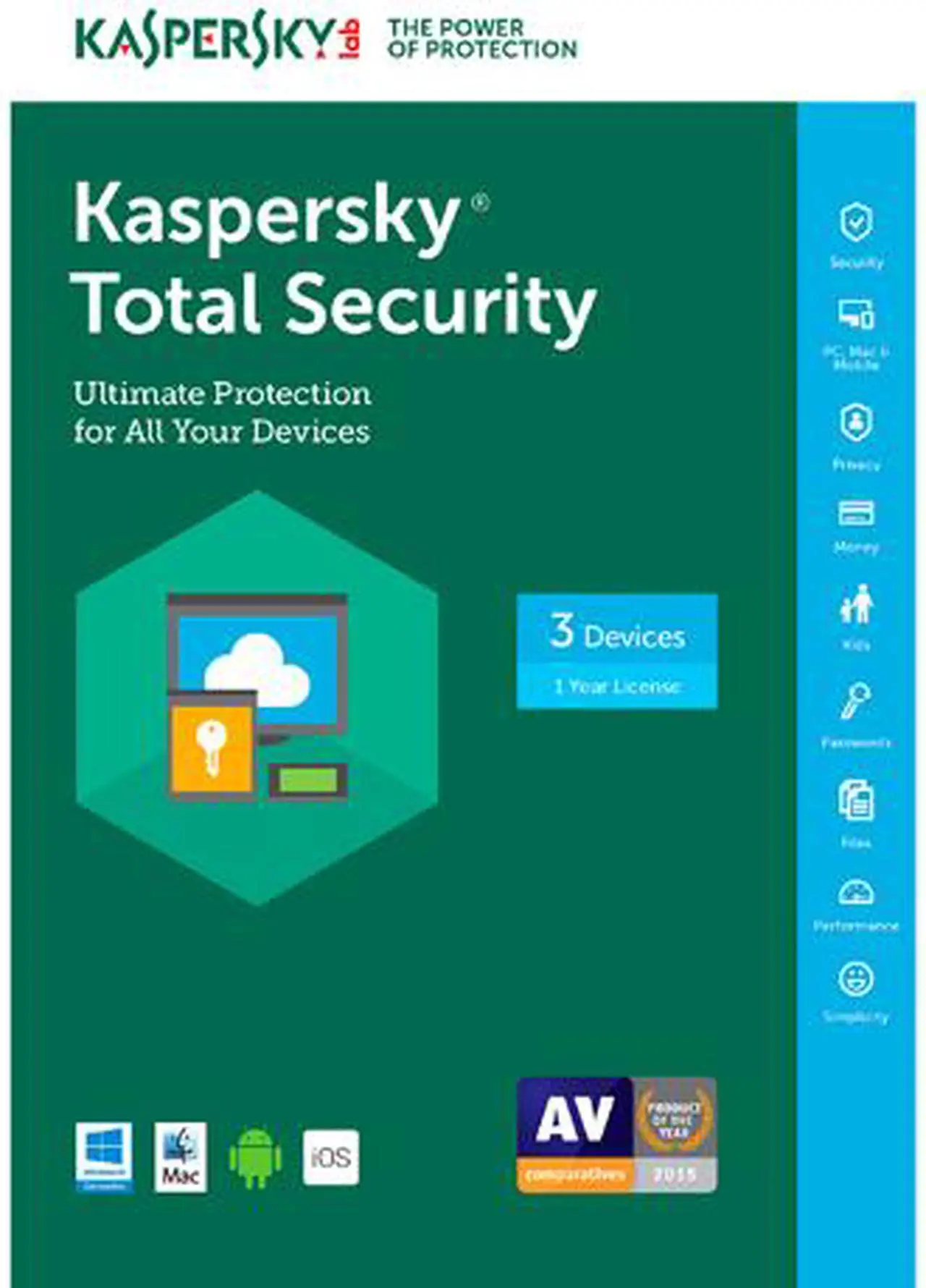 Main image of Kaspersky Total Security 2017 - 3 PCs  (Free upgrade to 2018)