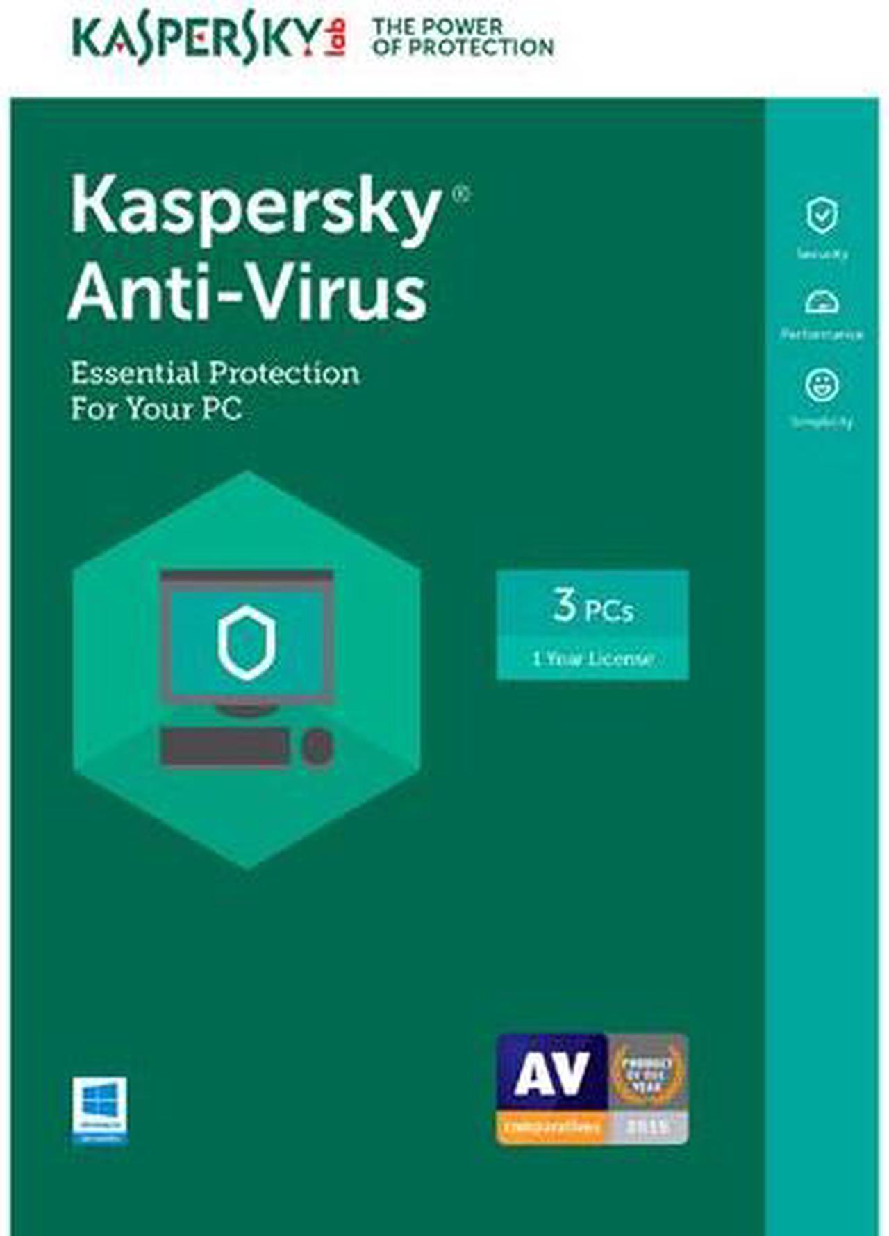 Kaspersky Anti-Virus 2017 - 3 PCs (Key Card)