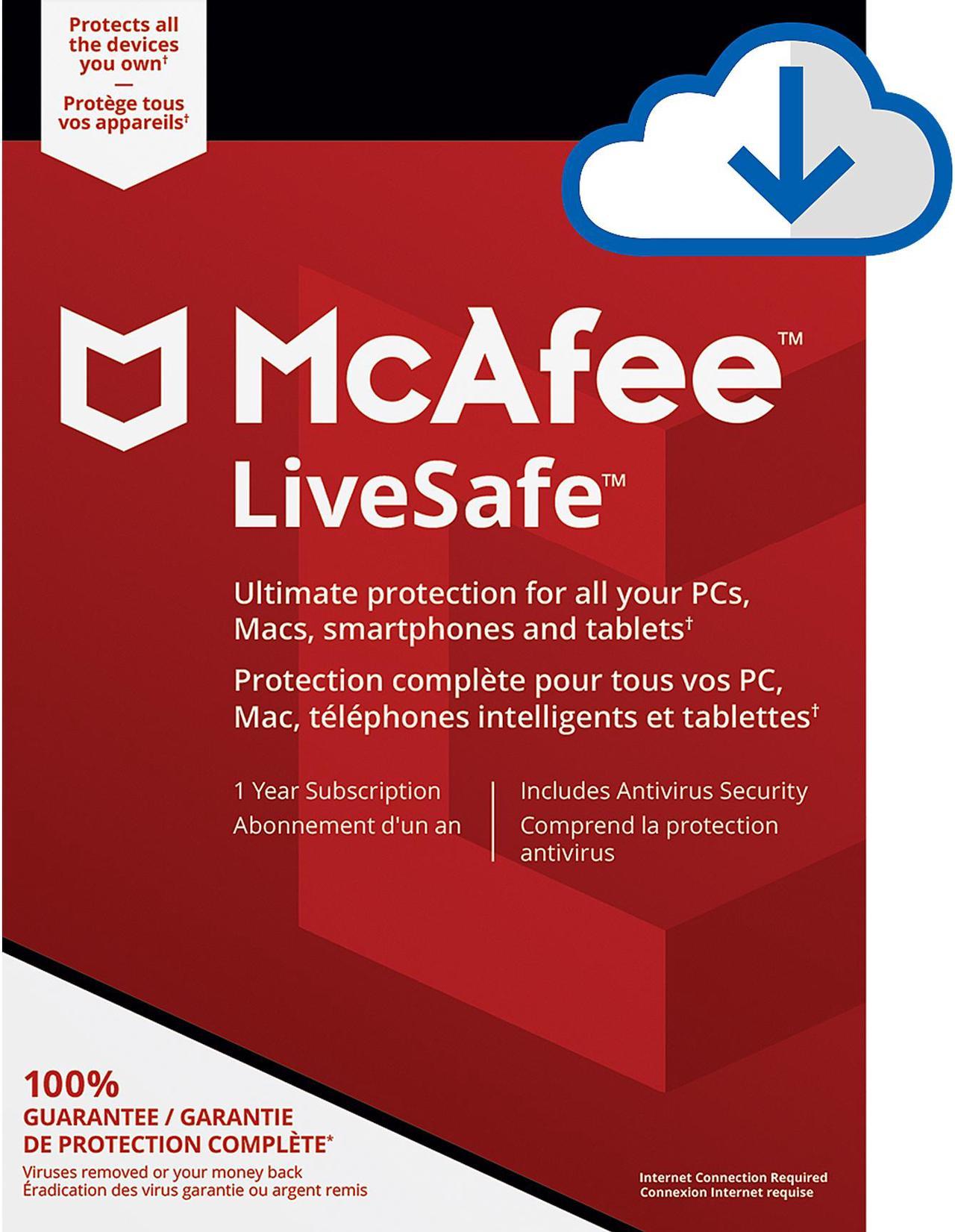 McAfee LiveSafe, 1 Year, PC/Mac Download