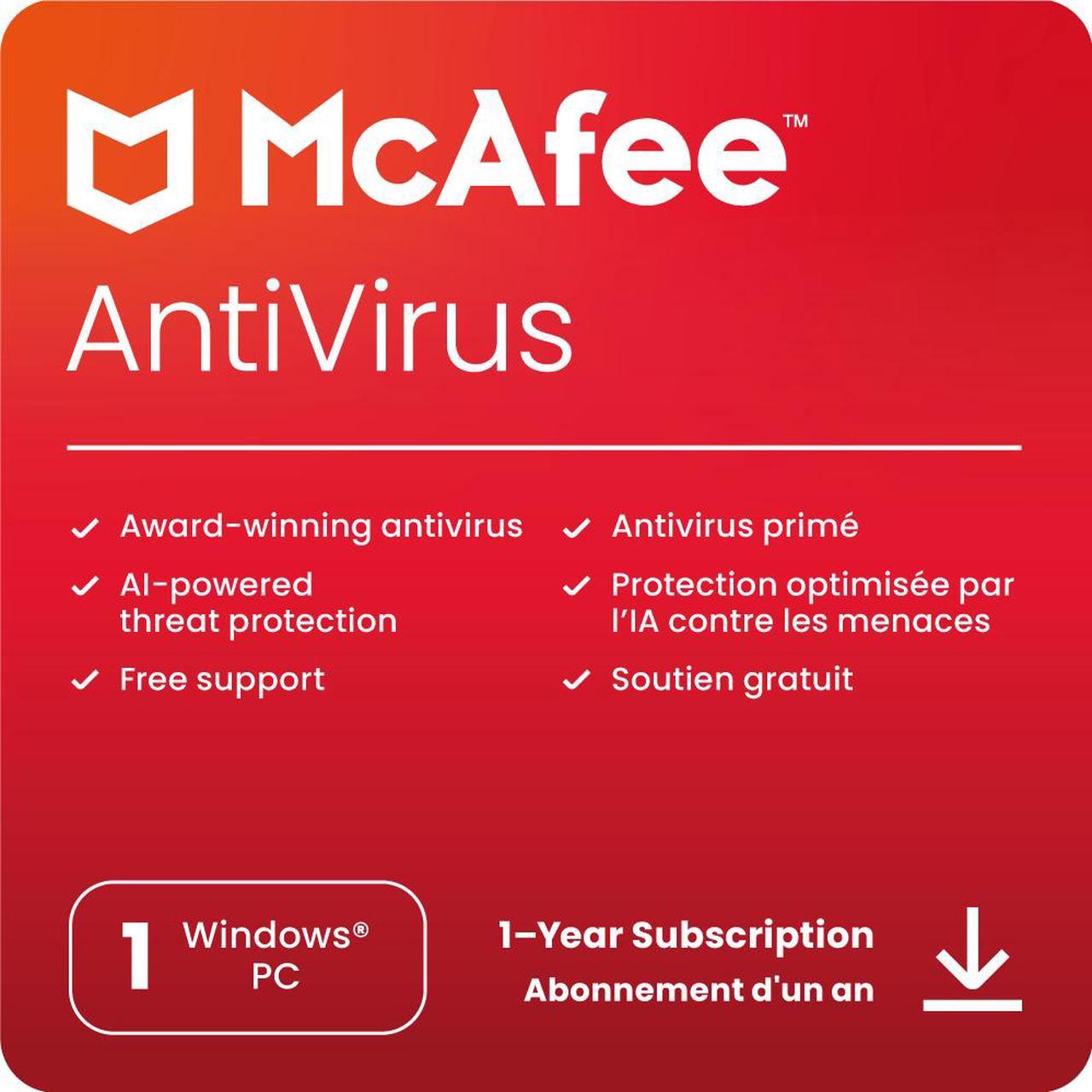 McAfee AntiVirus 1-PC - 1 Year Subscription [Digital Code]