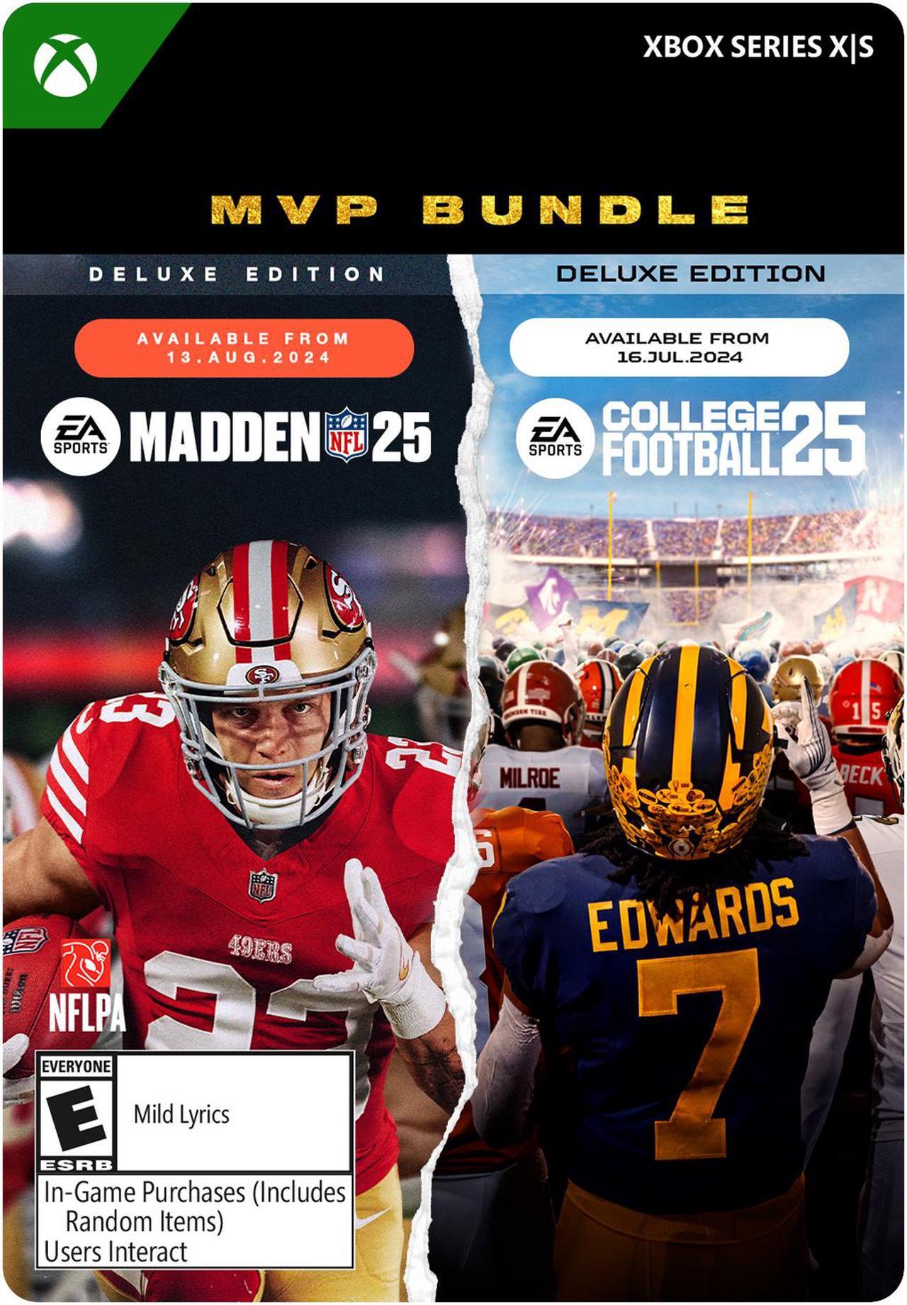 Main image of EA SPORTS MVP BUNDLE: MADDEN NFL 25 Deluxe Edition & College Football 25 Deluxe Edition Xbox Series X|S, Xbox One [Digital Code]