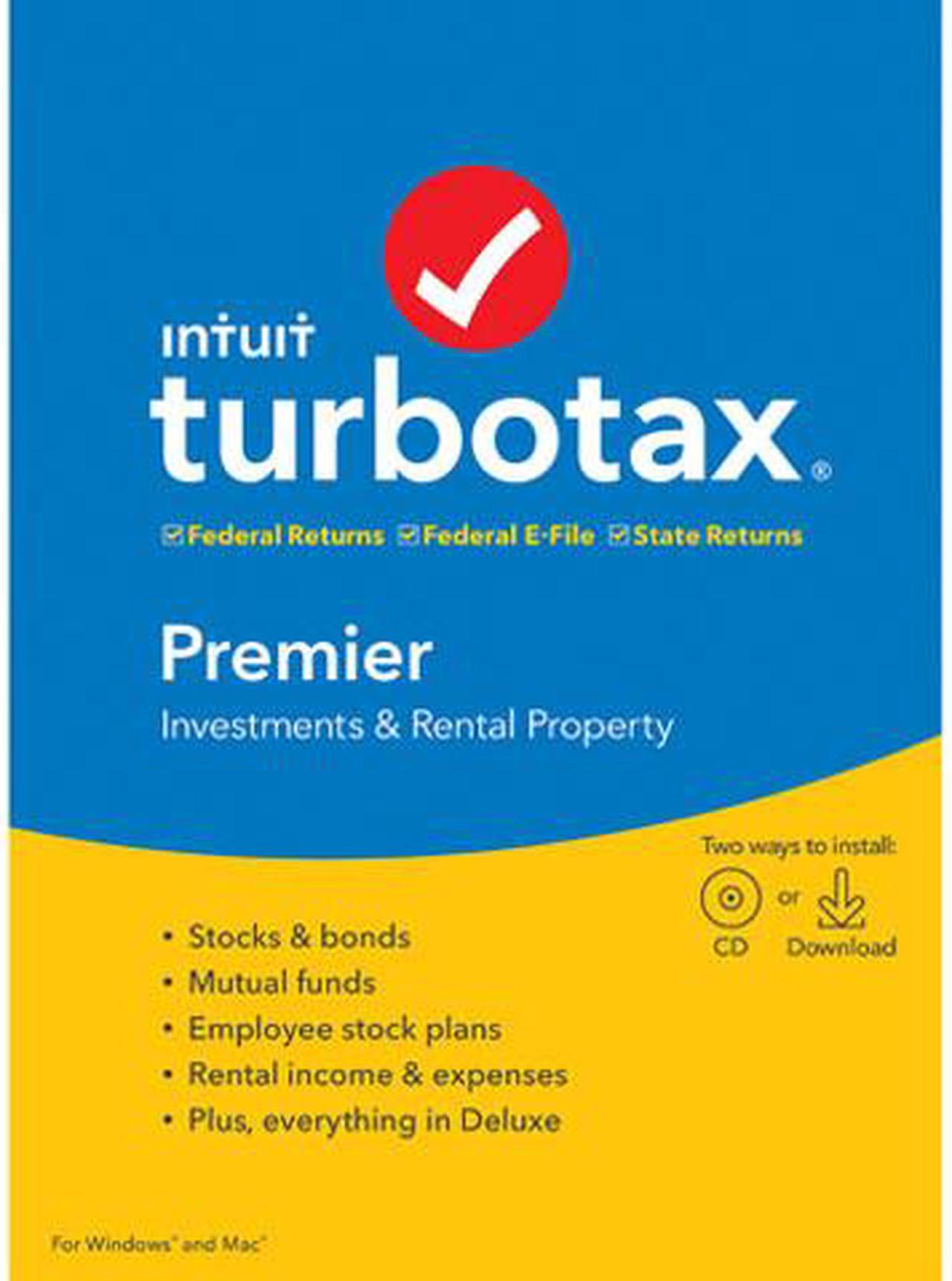 Main image of Intuit TurboTax Premier 2019, Federal with State + Efile for Windows/MAC