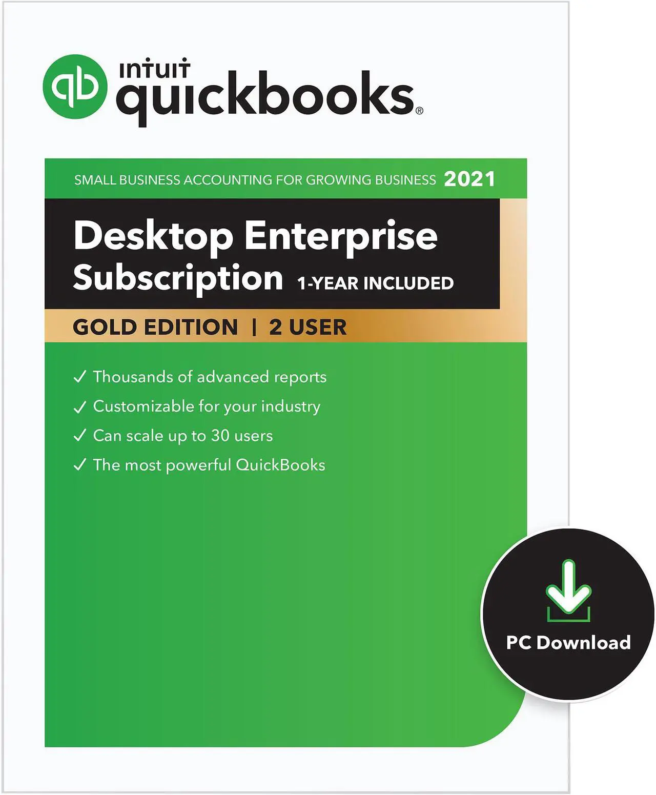 Main image of Intuit QuickBooks Desktop Enterprise Gold 2021, 2 User - Download
