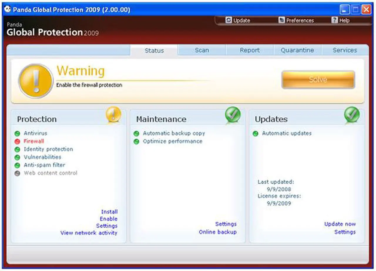 Alt view image 4 of 19 - Panda Security Global Protection 2009 - 3 User
