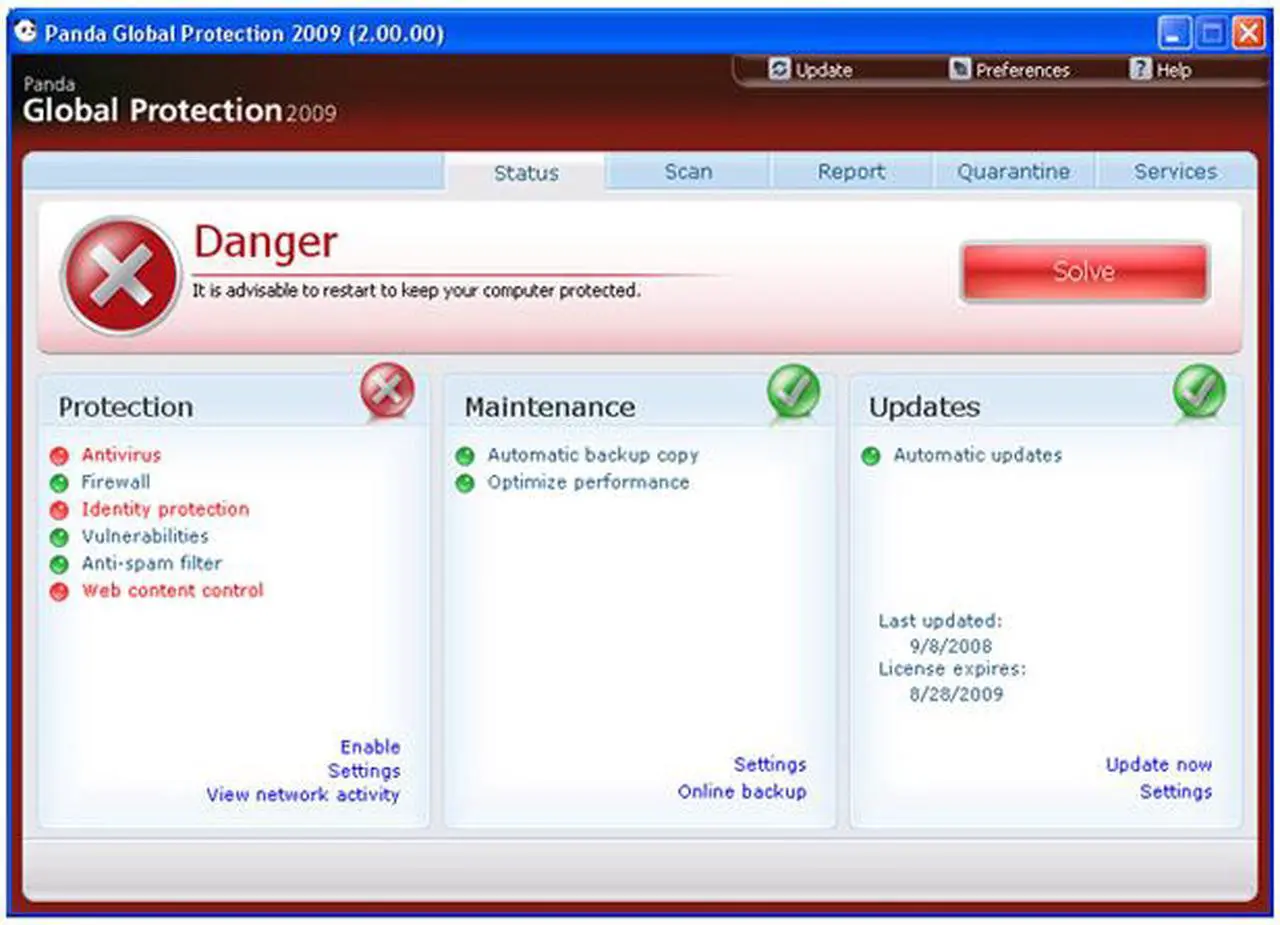 Alt view image 5 of 19 - Panda Security Global Protection 2009 - 3 User