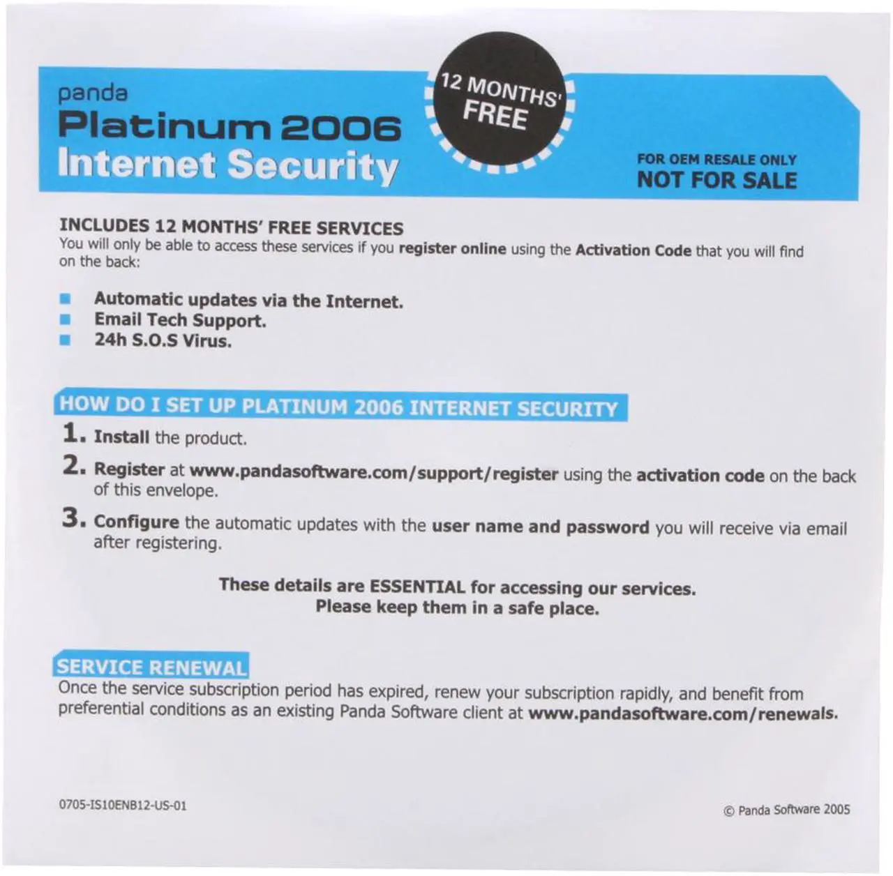 Main image of Panda Security Internet Security 2006 - OEM