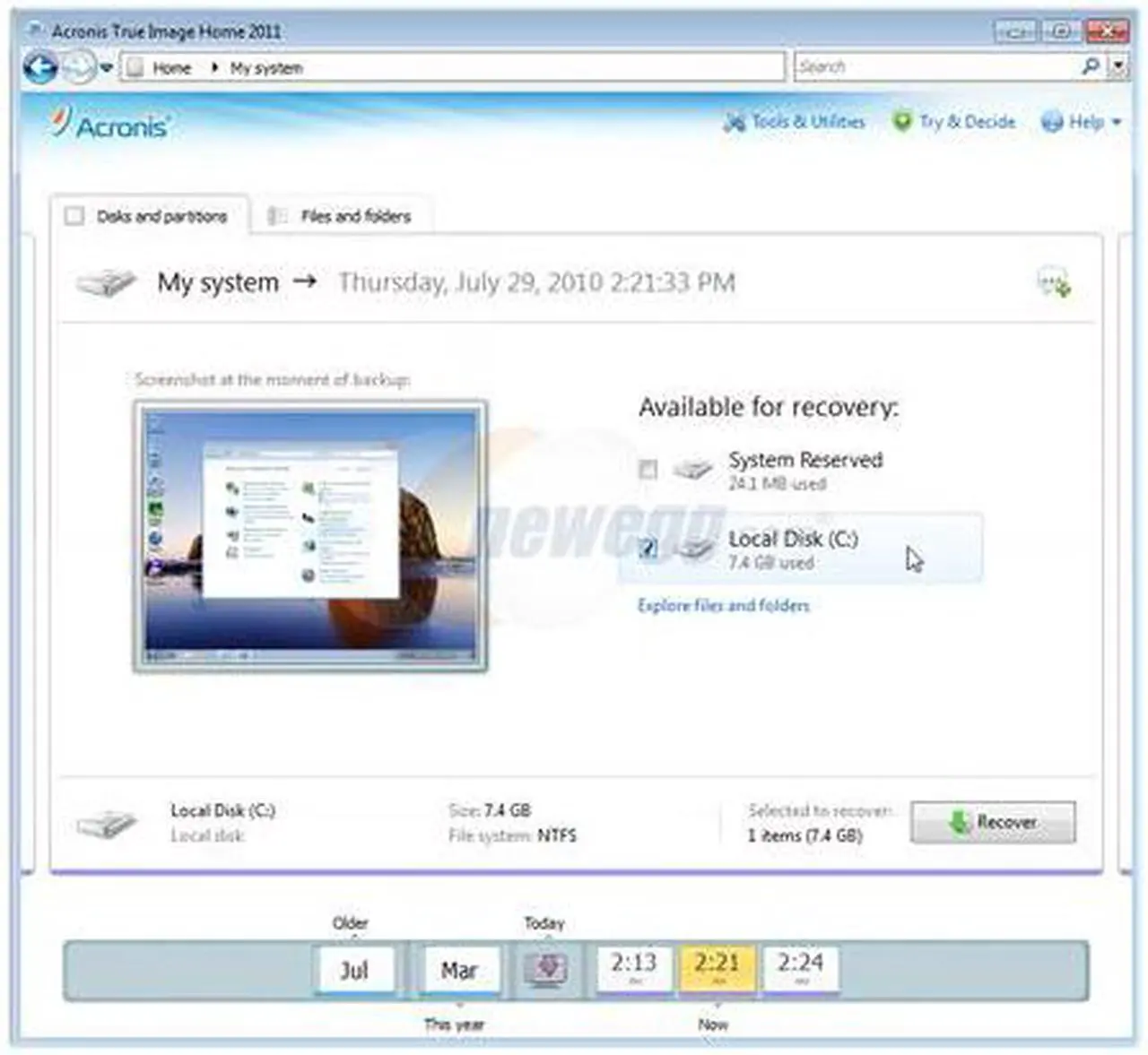Alt view image 6 of 8 - Acronis True Image Home 2011