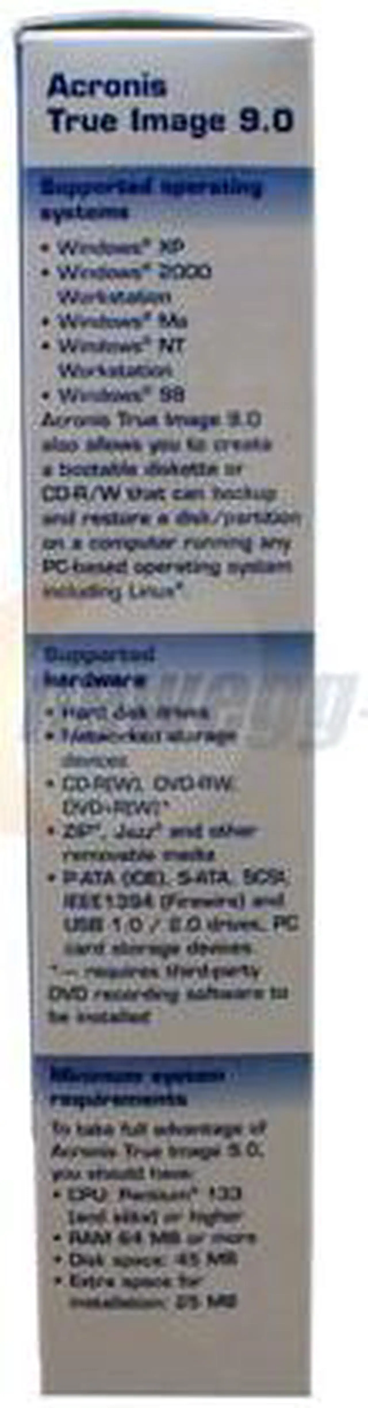 Alt view image 3 of 3 - Acronis True Image 9.0