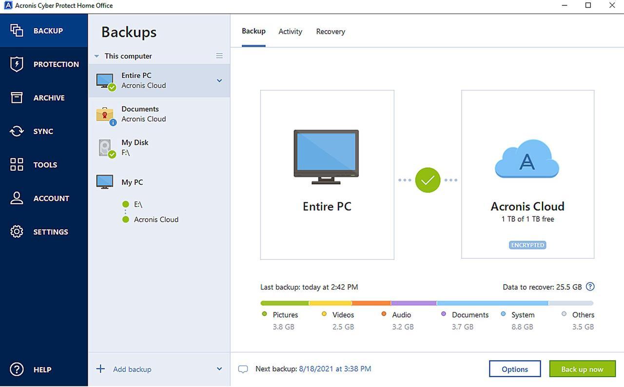 Alt view image 4 of 4 - Acronis True Image Essentials Subscription 5 Computers - 1 Year Subscription ESD [Download]