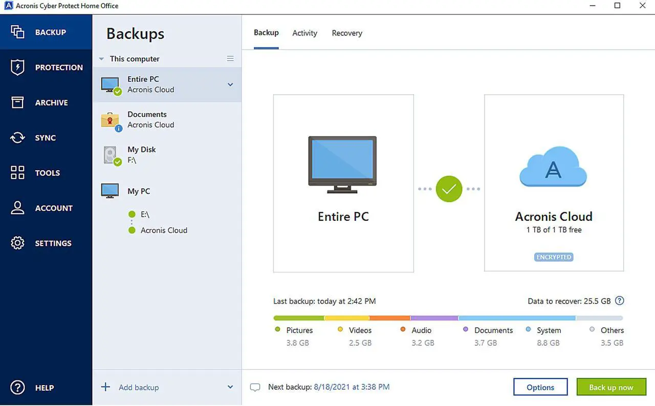 Alt view image 5 of 4 - Acronis True Image Premium Subscription 3 Computers + 1 TB Acronis Cloud Storage - 1 Year Subscription ESD [Download]