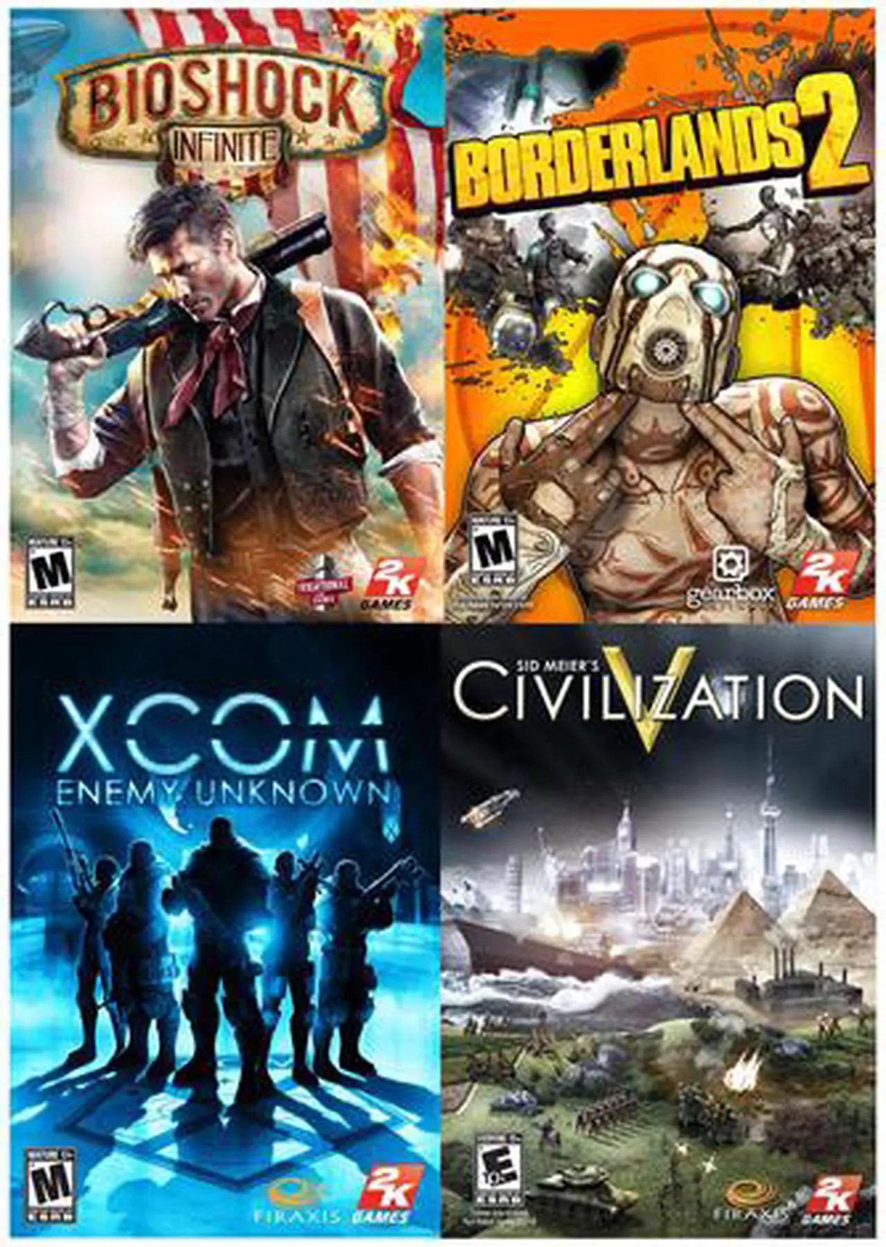 Main image of 2K AAA Pack (BioShock Infinite + Borderlands 2 + Enemy Unknown + Civ V) [Online Game Code]