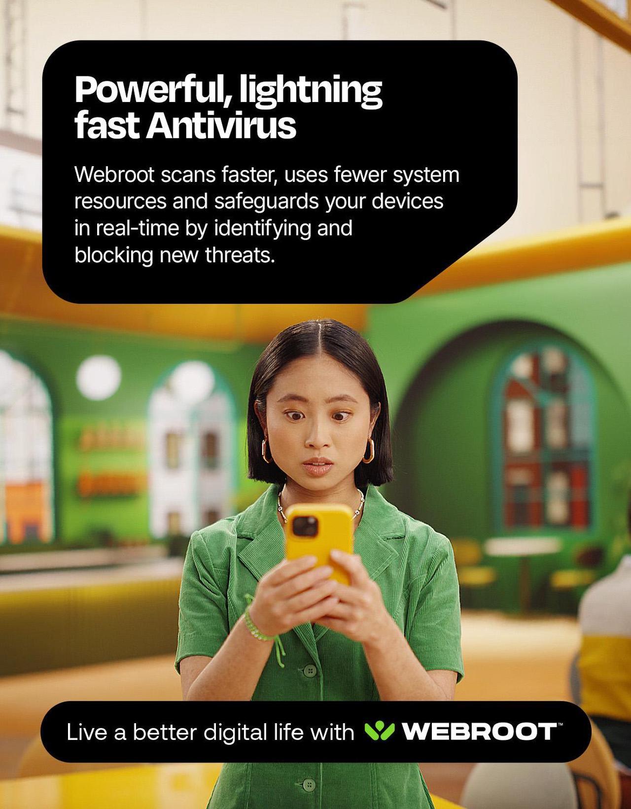 Alt view image 2 of 9 - Webroot Complete Internet Security Complete + Antivirus - 5 Devices - 1-Year – Download Android, Apple iOS, Chrome, Mac OS, Windows