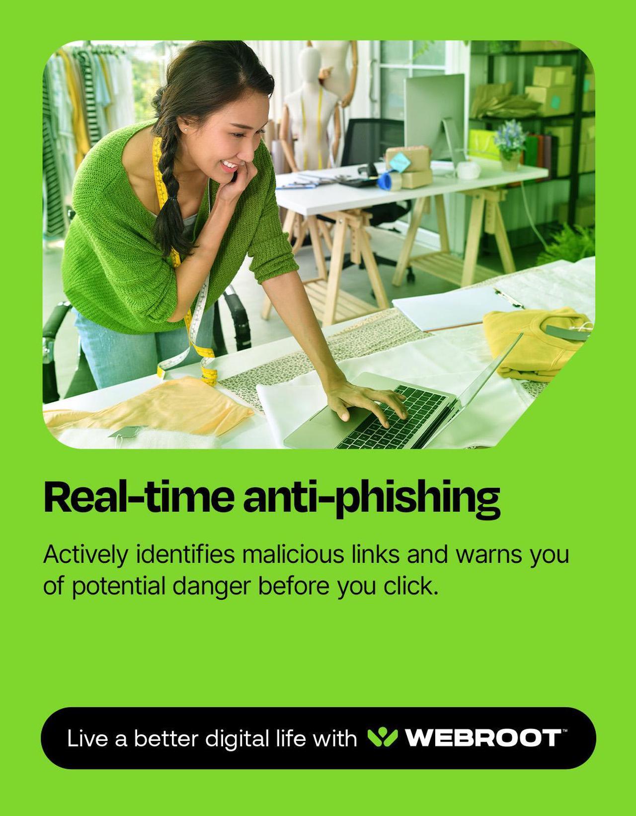Alt view image 4 of 9 - Webroot Complete Internet Security Complete + Antivirus - 5 Devices - 1-Year – Download Android, Apple iOS, Chrome, Mac OS, Windows