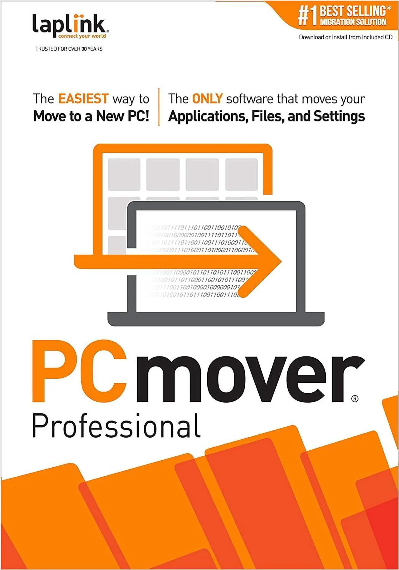 Main image of Laplink PCmover Professional 1 Use - Moves Applications, Files, and Settings to Your New PC - Download