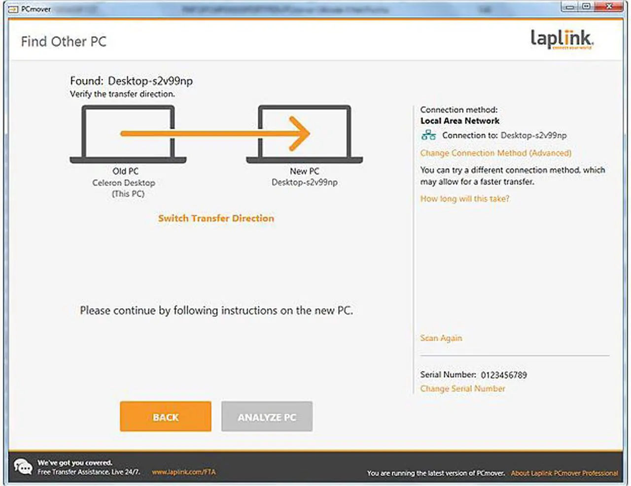 Alt view image 4 of 7 - Laplink PCmover Professional 1 Use - Moves Applications, Files, and Settings to Your New PC - Download