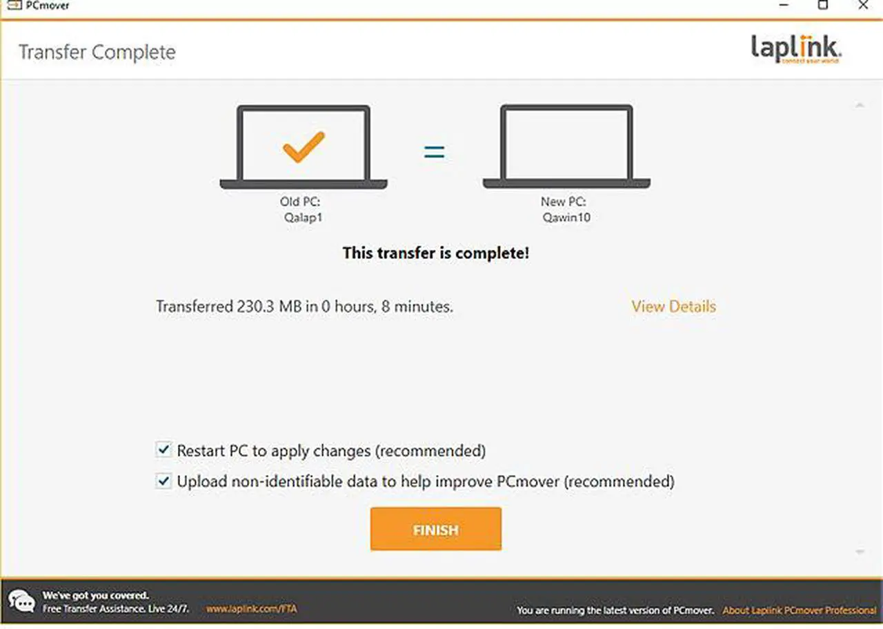 Alt view image 8 of 7 - Laplink PCmover Professional 1 Use - Moves Applications, Files, and Settings to Your New PC - Download