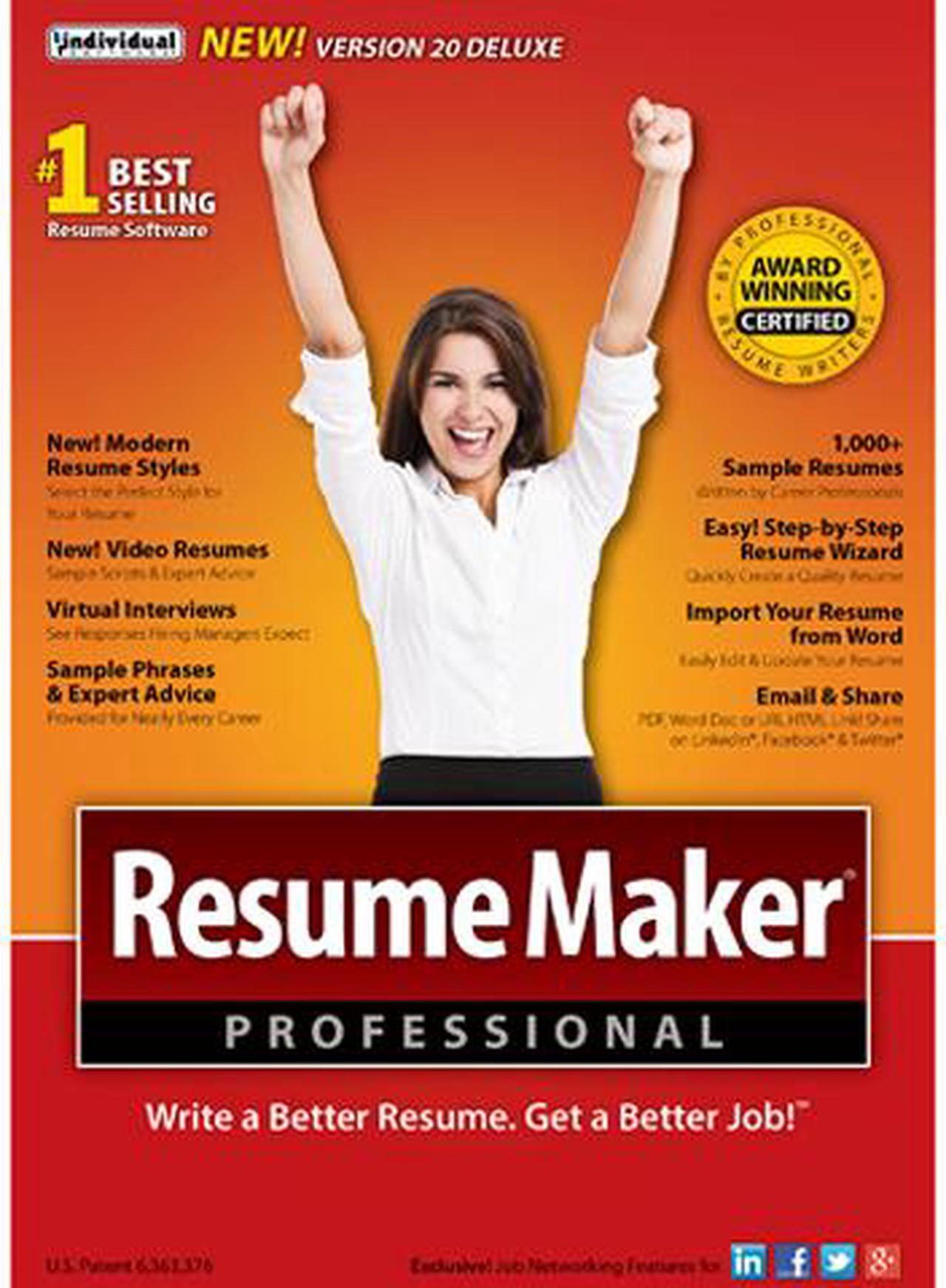 Main image of Individual Software ResumeMaker Professional Deluxe 20 [Download]