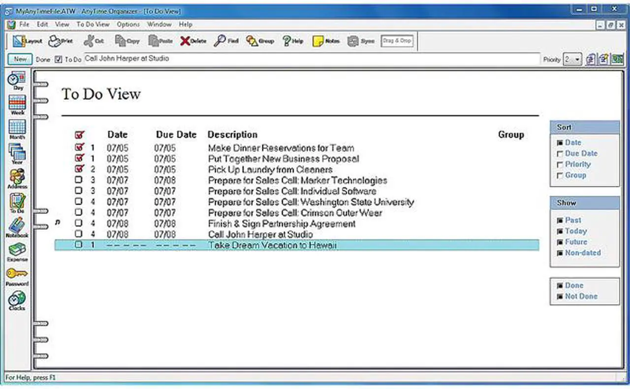 Alt view image 6 of 7 - Individual Software AnyTime Organizer Deluxe 16 - Download