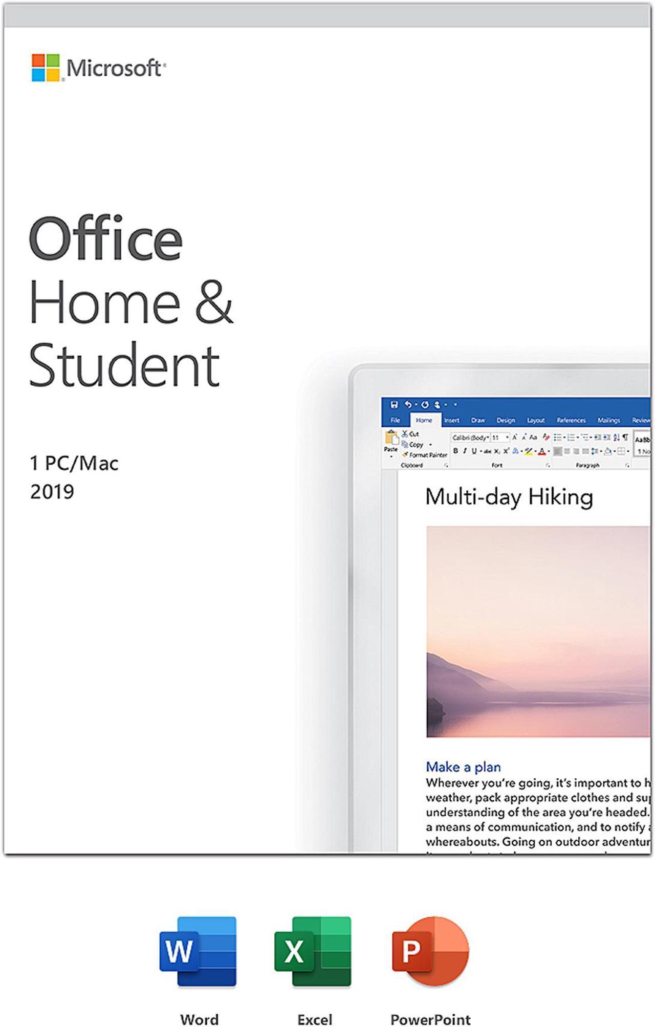 Microsoft Office Home & Student 2019 | One time purchase, 1 device | Windows 10 PC/Mac Keycard