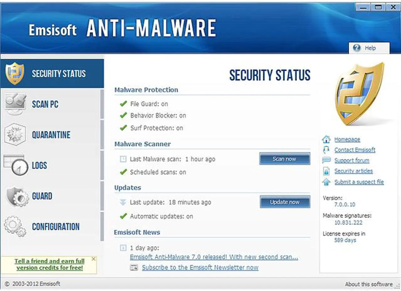 Alt view image 2 of 4 - Emsisoft Anti-Malware - 1 PC