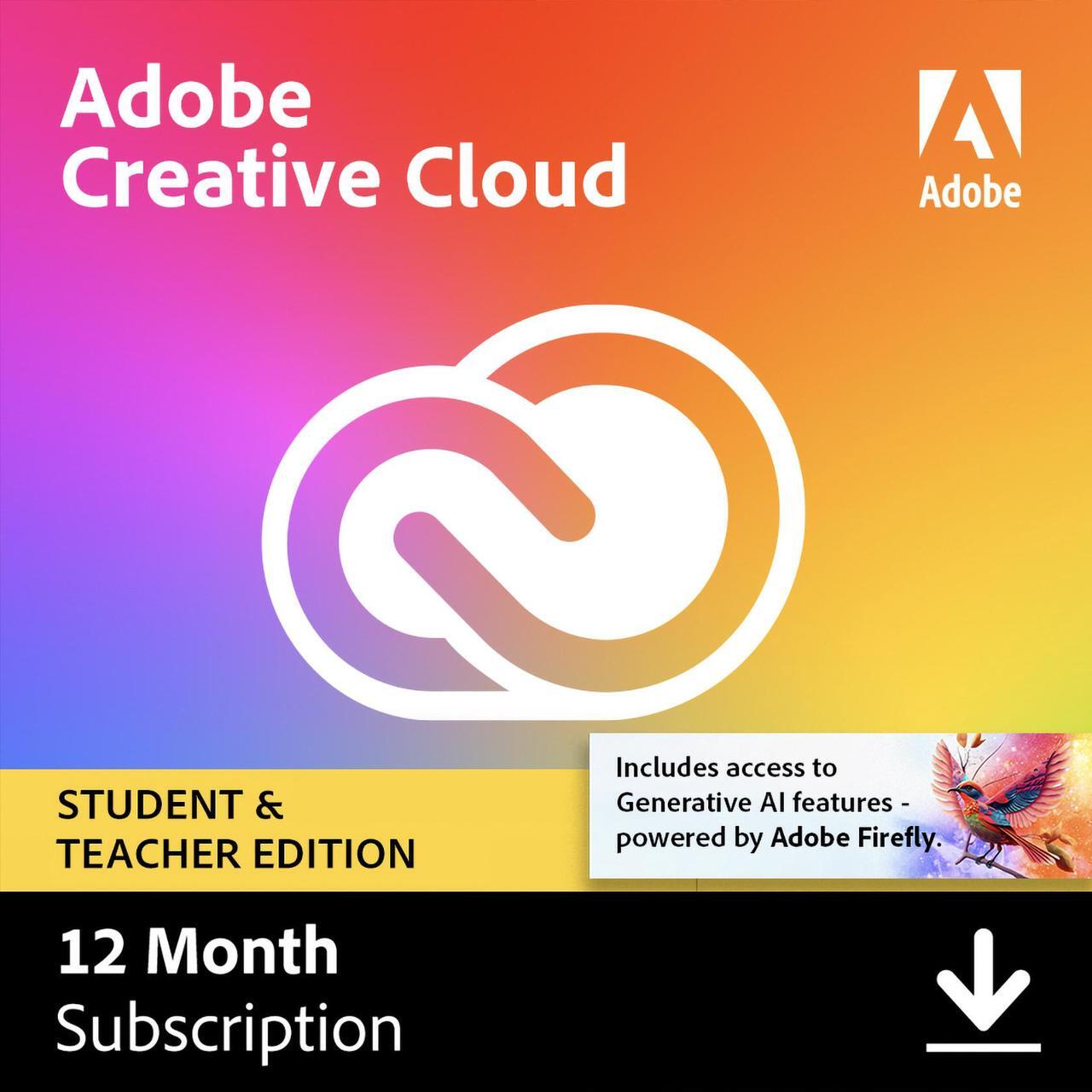 Main image of Adobe - Creative Cloud Student & Teacher Edition (1-Year Subscription) - Mac, Windows, iOS [Digital] - Validation Required