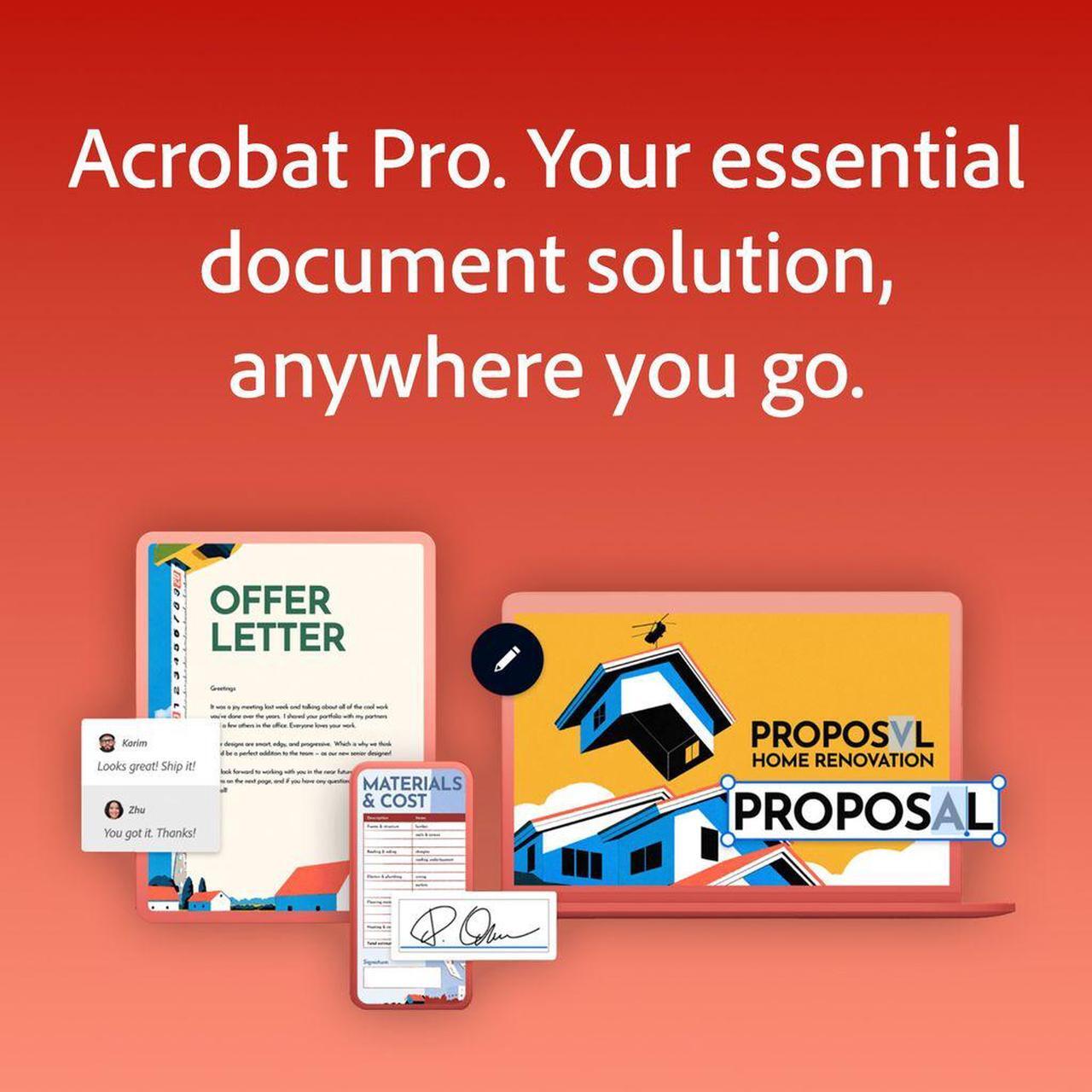 Alt view image 2 of 6 - Acrobat Pro - 12-Month Subscription | PDF Software | Convert, Edit, E-Sign, Protect |Activation Required [PC/Mac Download]