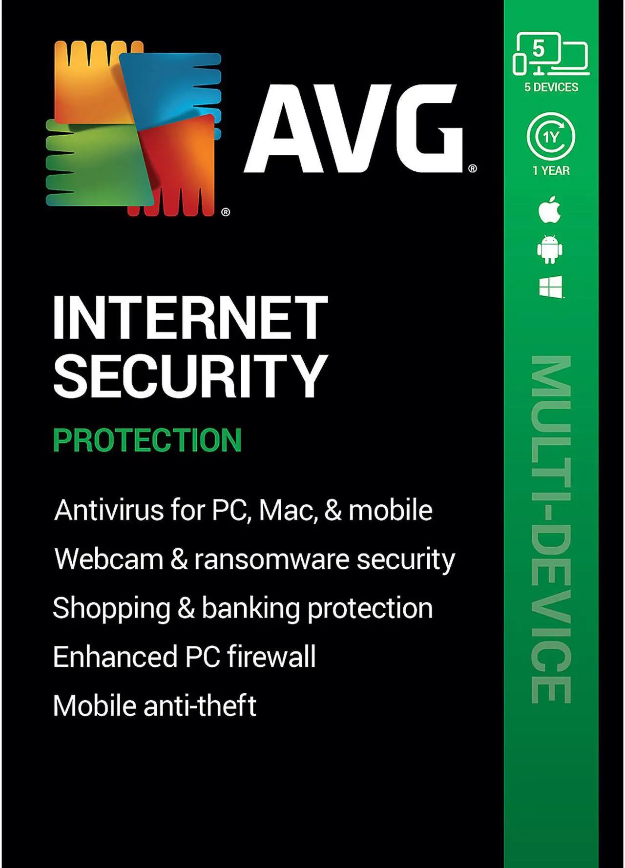 Main image of AVG Internet Security 5 Devices 1 Year - Download