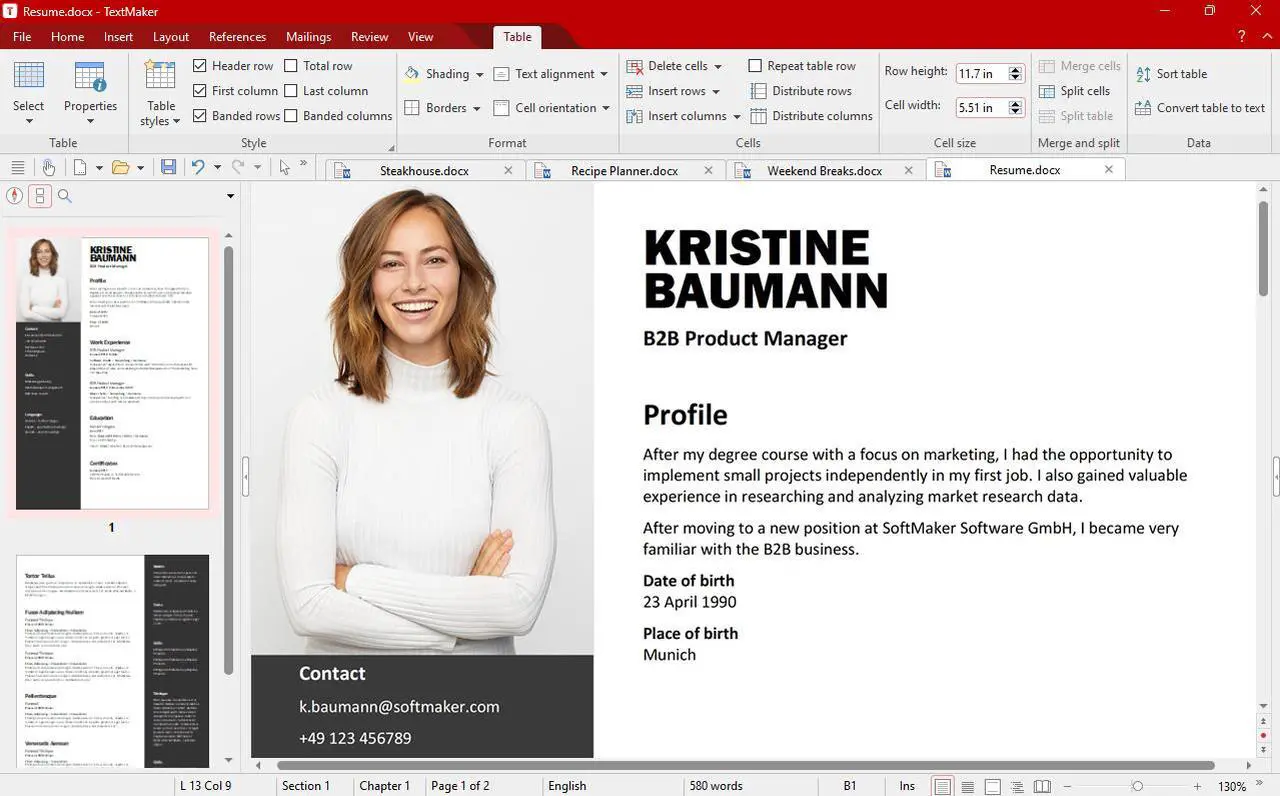 Alt view image 7 of 7 - SoftMaker Office Professional 2024 (5 Users) - Windows, Mac and Linux - Download