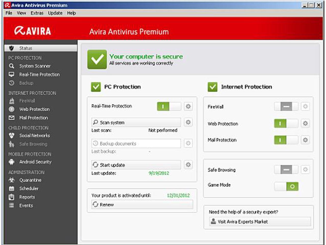 Alt view image 3 of 3 - Avira AntiVirus Premium 2013 - 1PC - Download