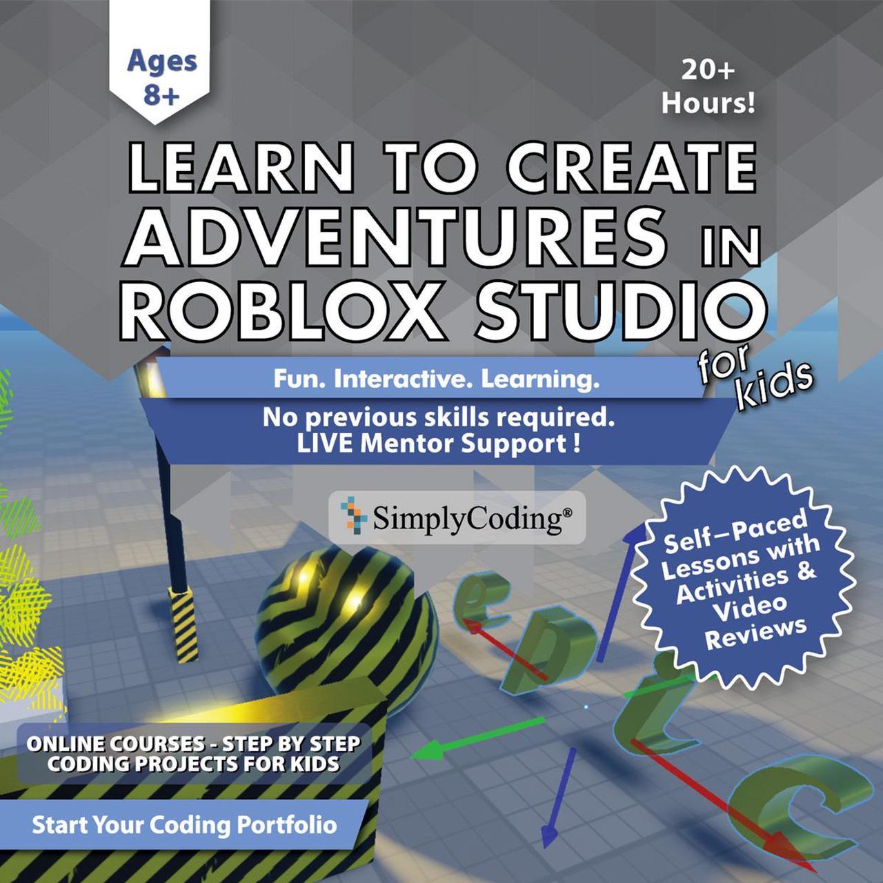 SimplyCoding Coding for Kids - Learn to Create Adventures in Roblox Studio Course Age 8+ [Digital Download]