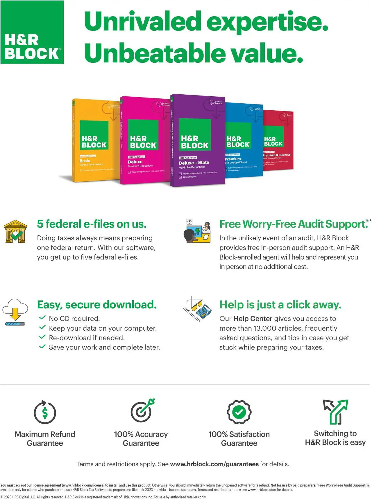 Alt view image 4 of 4 - H&R Block Tax Software Premium & Business 2023 - Windows Only [Key Card]