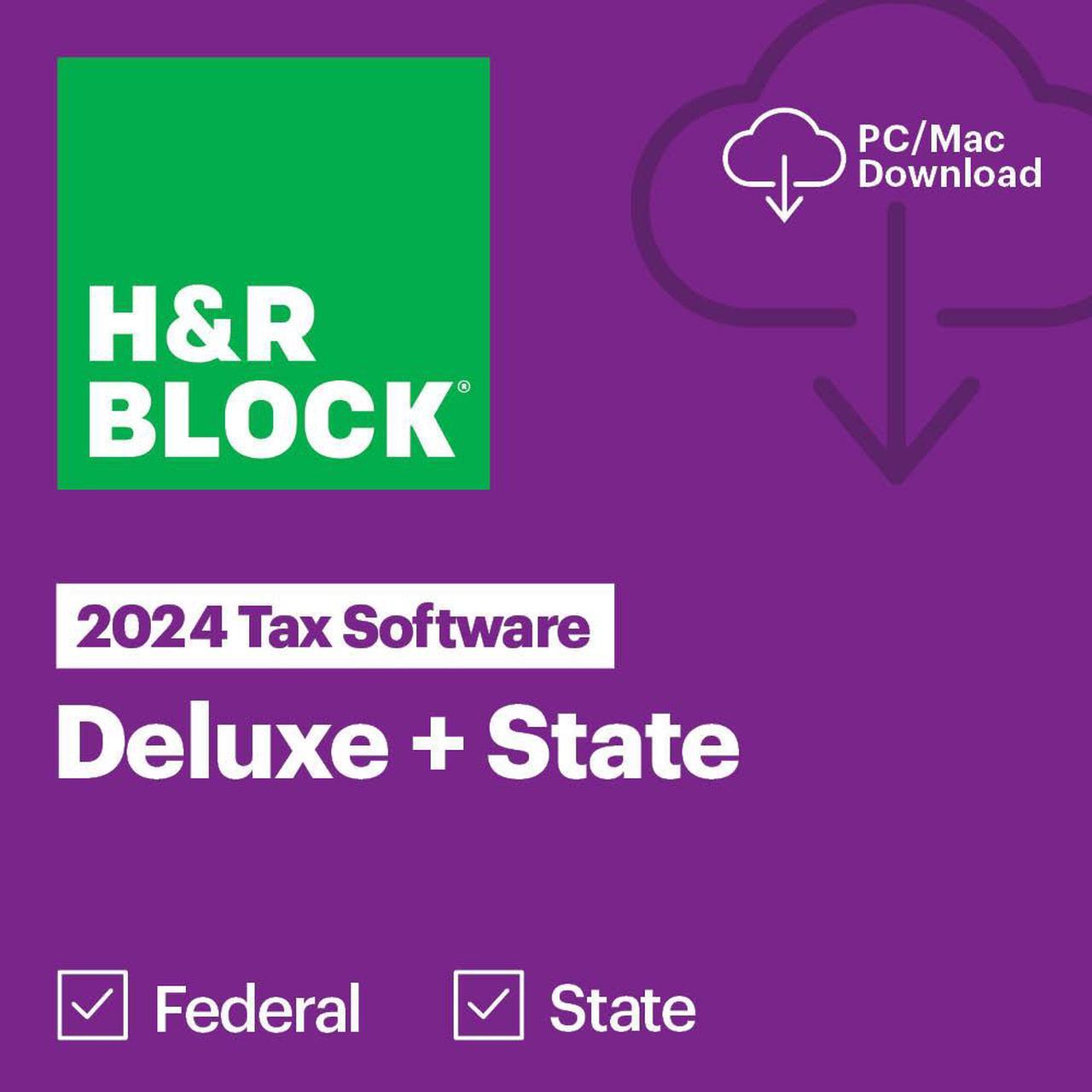 Main image of H&R Block Tax Software Deluxe + State 2024 PC/Mac - Bundle Only [Download]