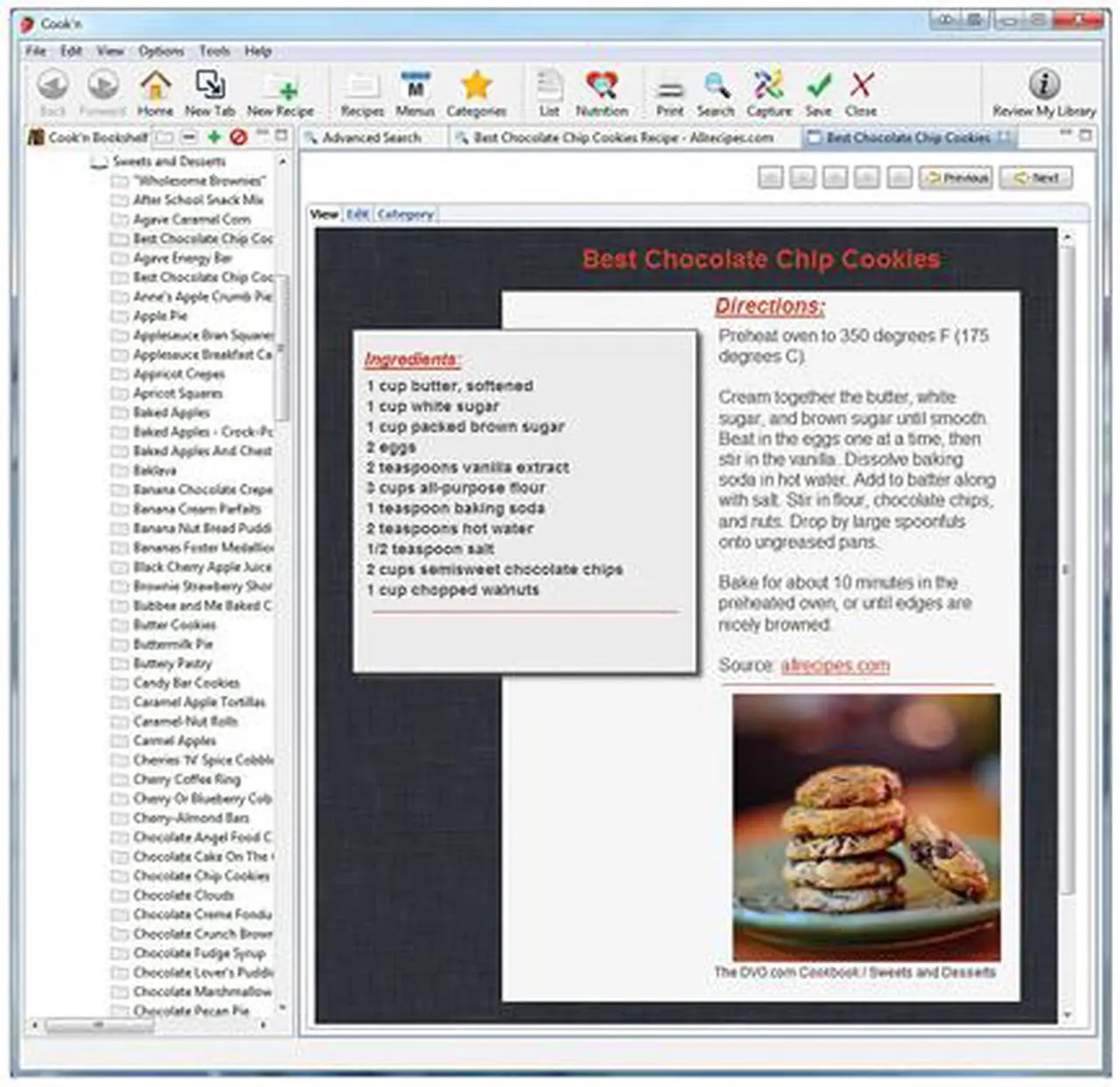 Alt view image 2 of 6 - DVO Enterprises Cook'n Recipe Organizer PC/MAC- Version 10