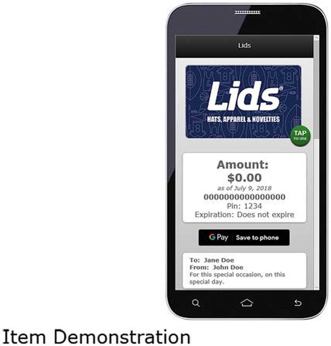 Alt view image 2 of 2 - Lids $150 Gift Card (Email Delivery)