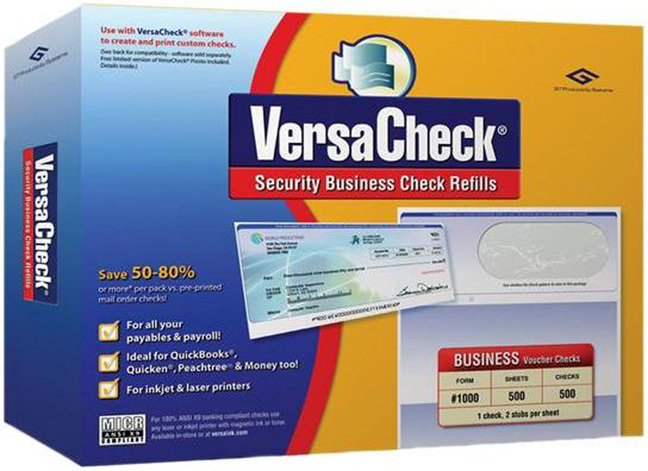 VersaCheck Form #1000 Business Voucher Security Check Refills - Green ...