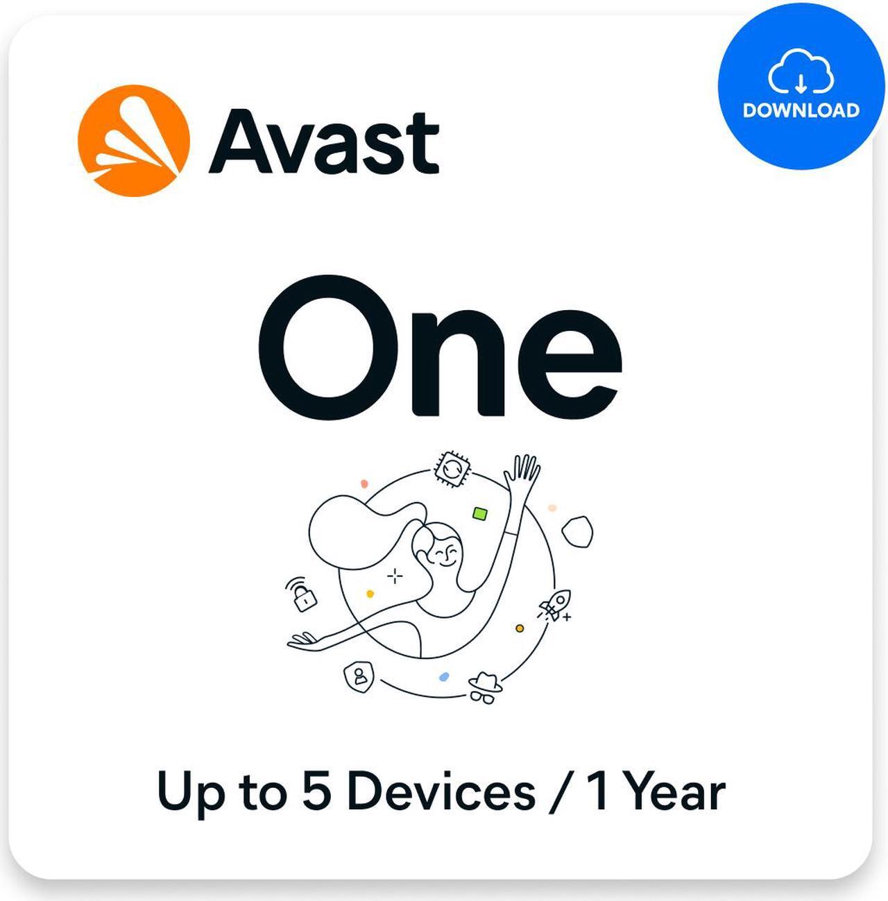 Main image of Avast One Individual [Unlimited VPN + Internet Security + Cleaner] 2024, 5 Devices / 1 Year - Download