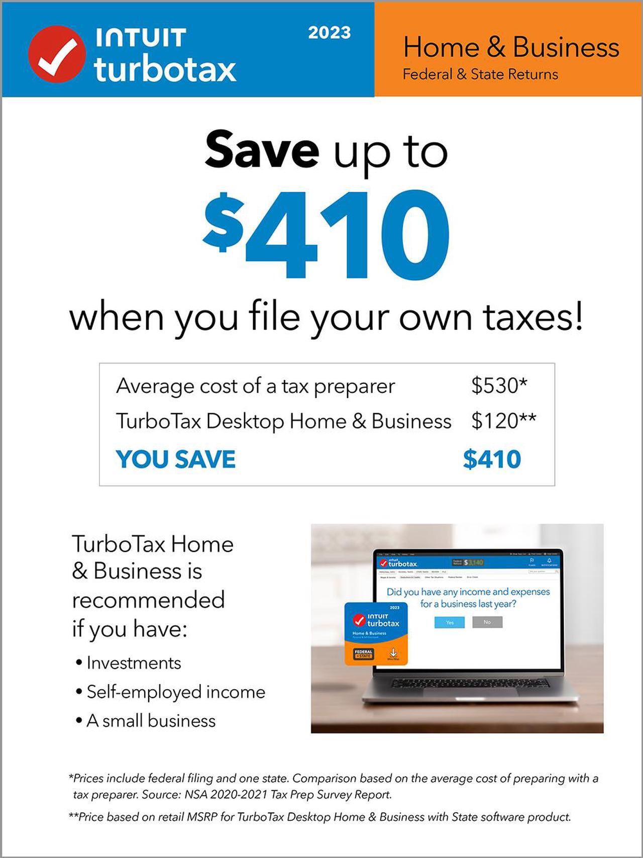 Alt view image 5 of 6 - Intuit TurboTax Home & Business with State 2023 PC/MAC Download