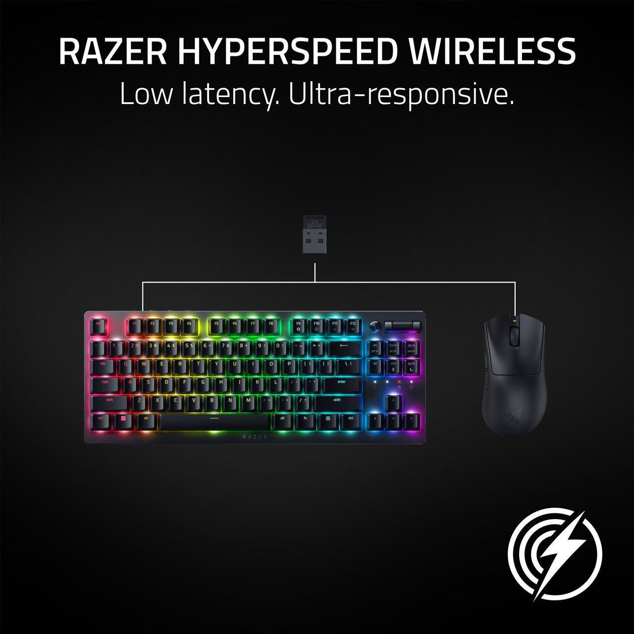 Alt view image 8 of 12 - Razer DeathAdder V3 HyperSpeed Ultra-lightweight Wireless Ergonomic Esports Gaming Mouse