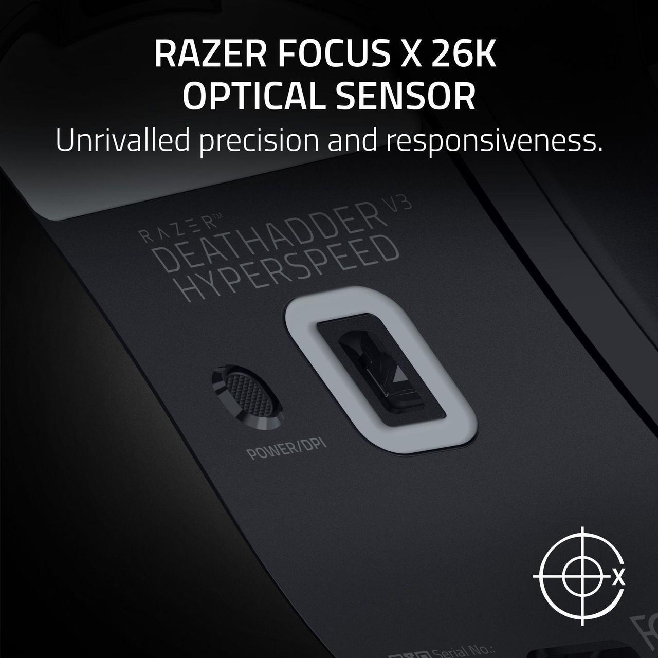 Alt view image 10 of 12 - Razer DeathAdder V3 HyperSpeed Ultra-lightweight Wireless Ergonomic Esports Gaming Mouse