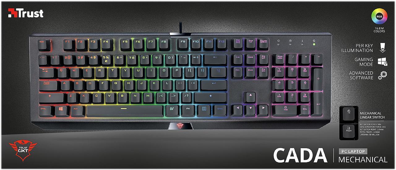 Alt view image 8 of 8 - Trust GXT 890 Cada RGB Mechanical Gaming Keyboard - with Quick Responding Switches and Customizable Per-key RGB LED Illumination