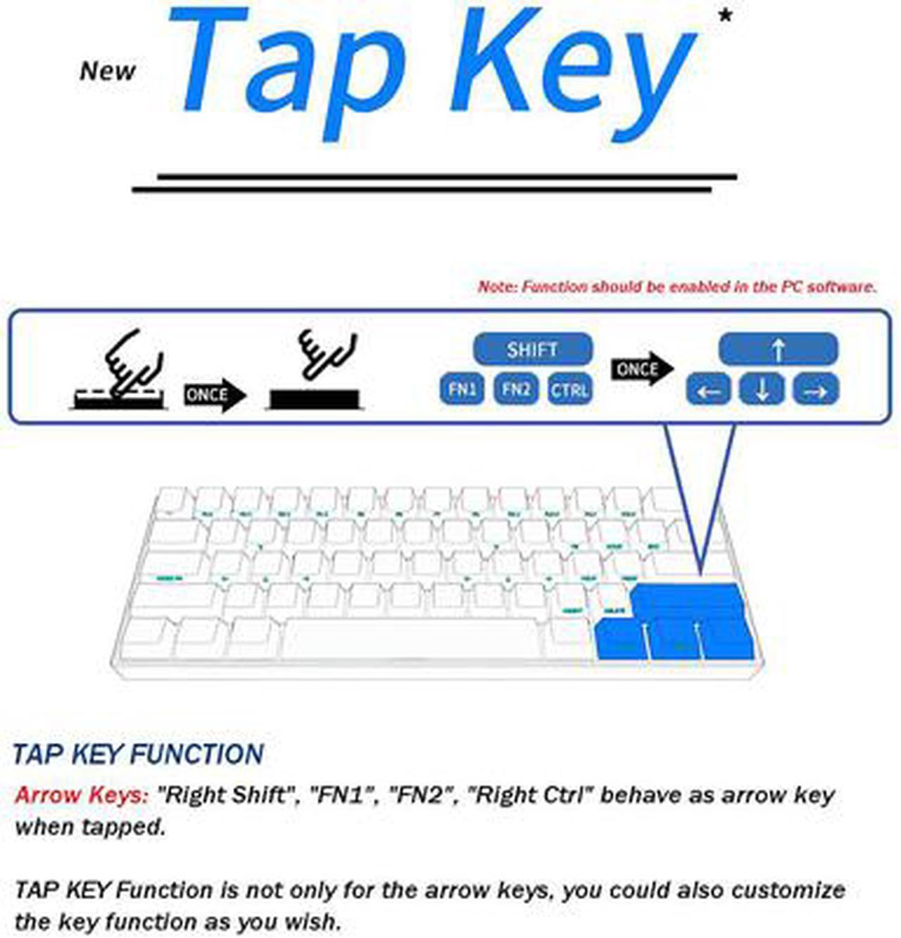 Alt view image 5 of 6 - Anne Pro 2 60% Mechanical Keyboard Wired/Wireless Dual Mode Full RGB Double Shot PBT - Gateron Brown Switch