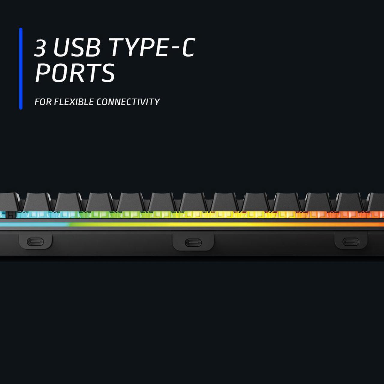 Alt view image 8 of 14 - MOUNTAIN Everest 60 RGB Gaming Keyboard - 60% with Arrow Keys, lubed MOUNTAIN switches, Sophisticated Sound dampening and 5-pin hot-swap - Midnight Black (Linear 45)