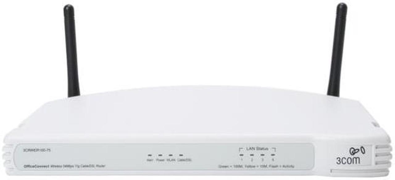 Alt view image 2 of 6 - 3com 3CRWER100-75 OfficeConnect Wireless Cable/DSL Router IEEE 802.3/3u, IEEE 802.11b/g
