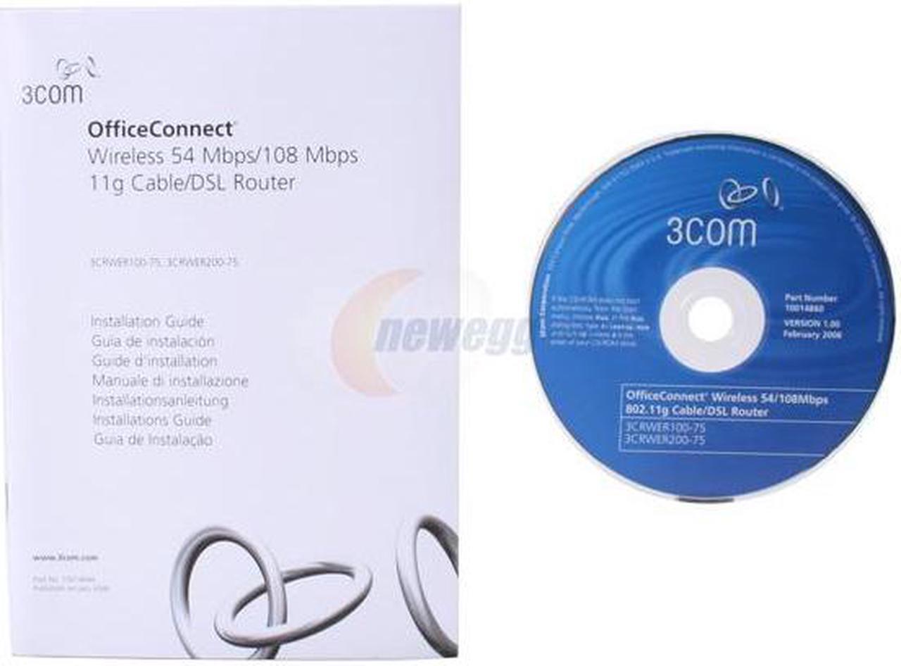 Alt view image 5 of 6 - 3com 3CRWER100-75 OfficeConnect Wireless Cable/DSL Router IEEE 802.3/3u, IEEE 802.11b/g