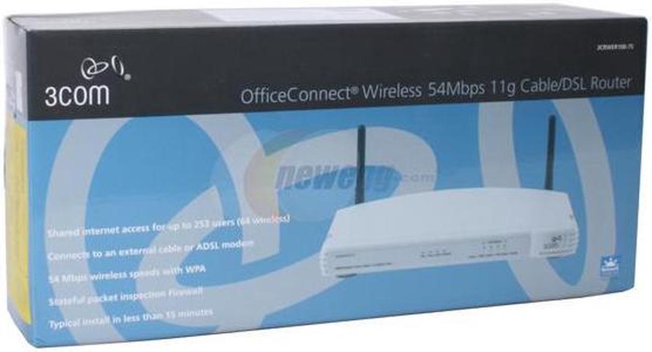 Alt view image 6 of 6 - 3com 3CRWER100-75 OfficeConnect Wireless Cable/DSL Router IEEE 802.3/3u, IEEE 802.11b/g