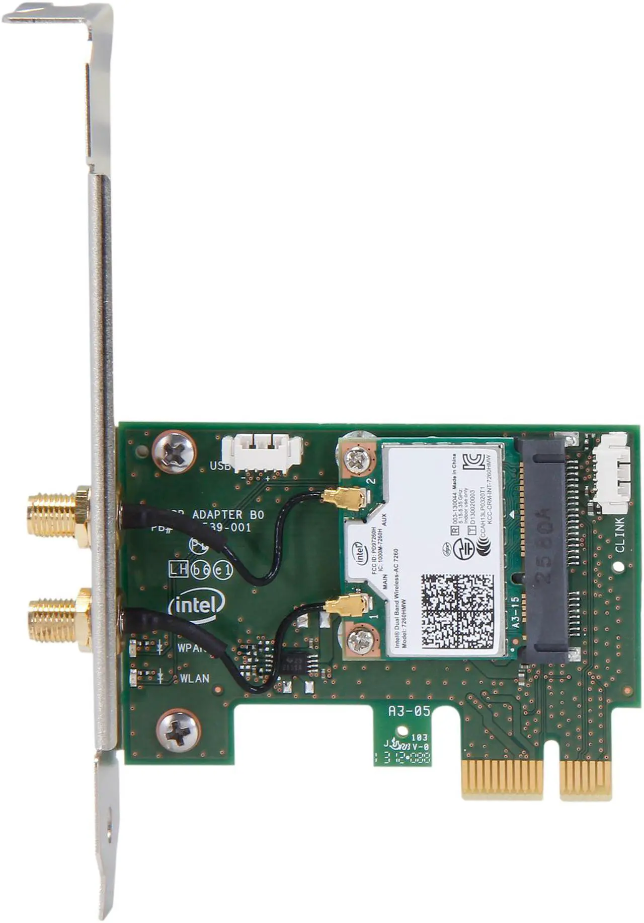 Alt view image 4 of 6 - Intel 7260HMWDTX1 Dual Band Wireless-AC 7260 PCIe plus Bluetooth 4.0 AC1200 Wireless adapters