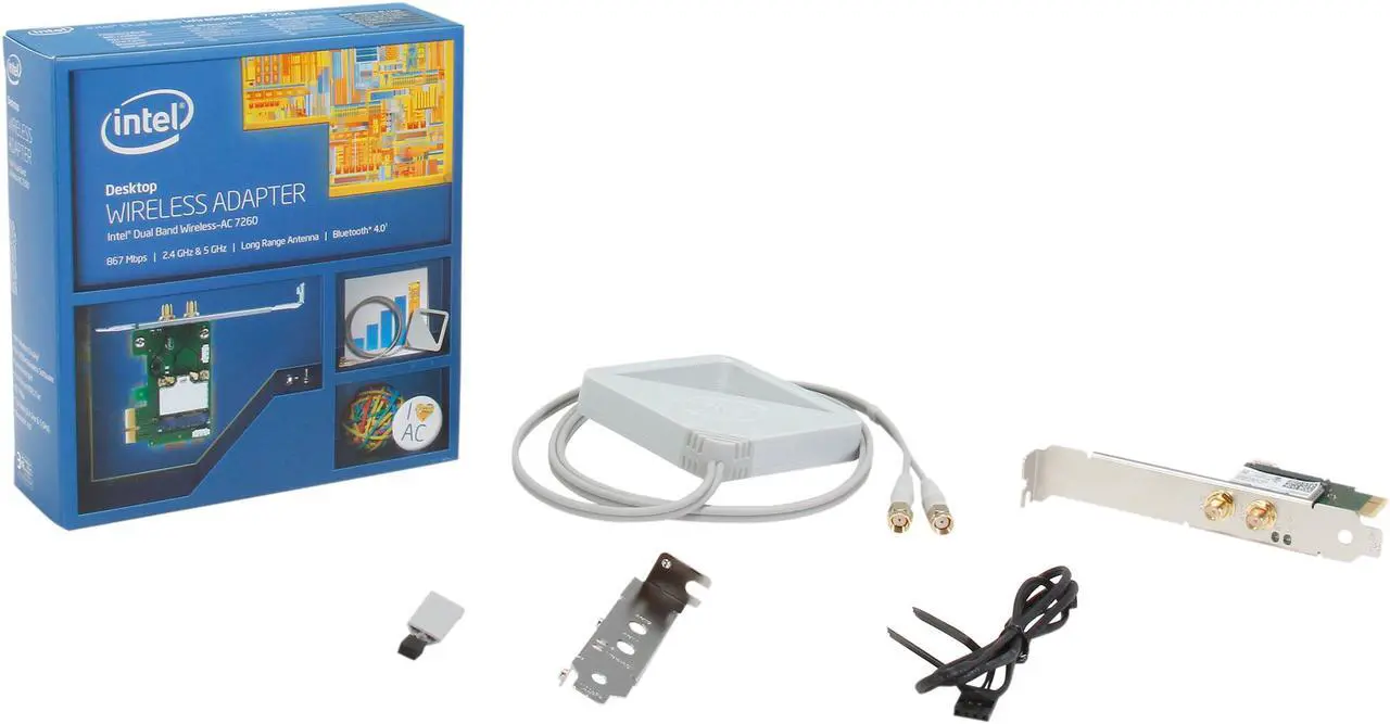 Alt view image 6 of 6 - Intel 7260HMWDTX1 Dual Band Wireless-AC 7260 PCIe plus Bluetooth 4.0 AC1200 Wireless adapters