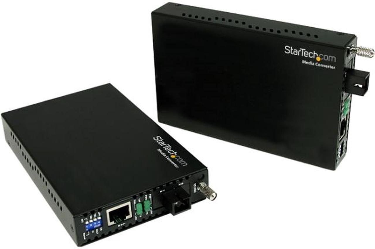 StarTech ET90110WDM2 10/100 Mbps Ethernet Single Mode WDM Fiber Media Converter Kit with SC 20km